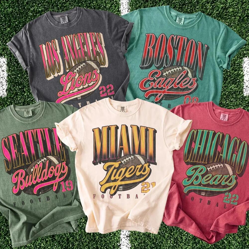 90s Football Retro Apparel Game Day Name Number Tee